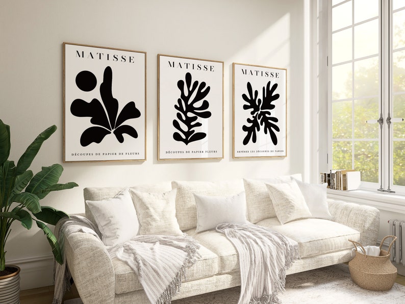 Set Of 3 Henri Matisse Clean Fine Art Shapes Prints Photo Inspiration
