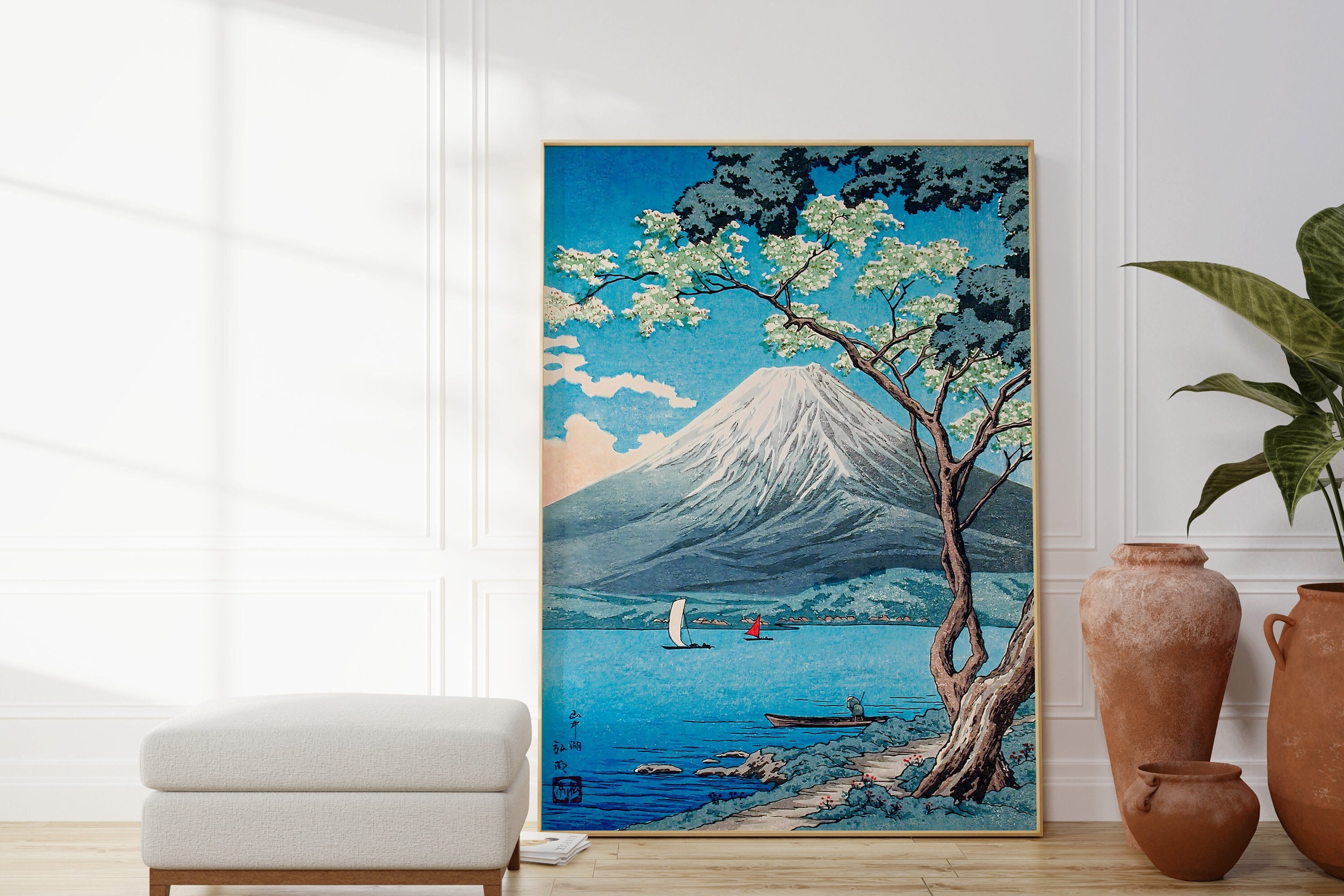 Mount Fuji Japanese Woodblock Print, Katsushika Hokusai Art, Lake