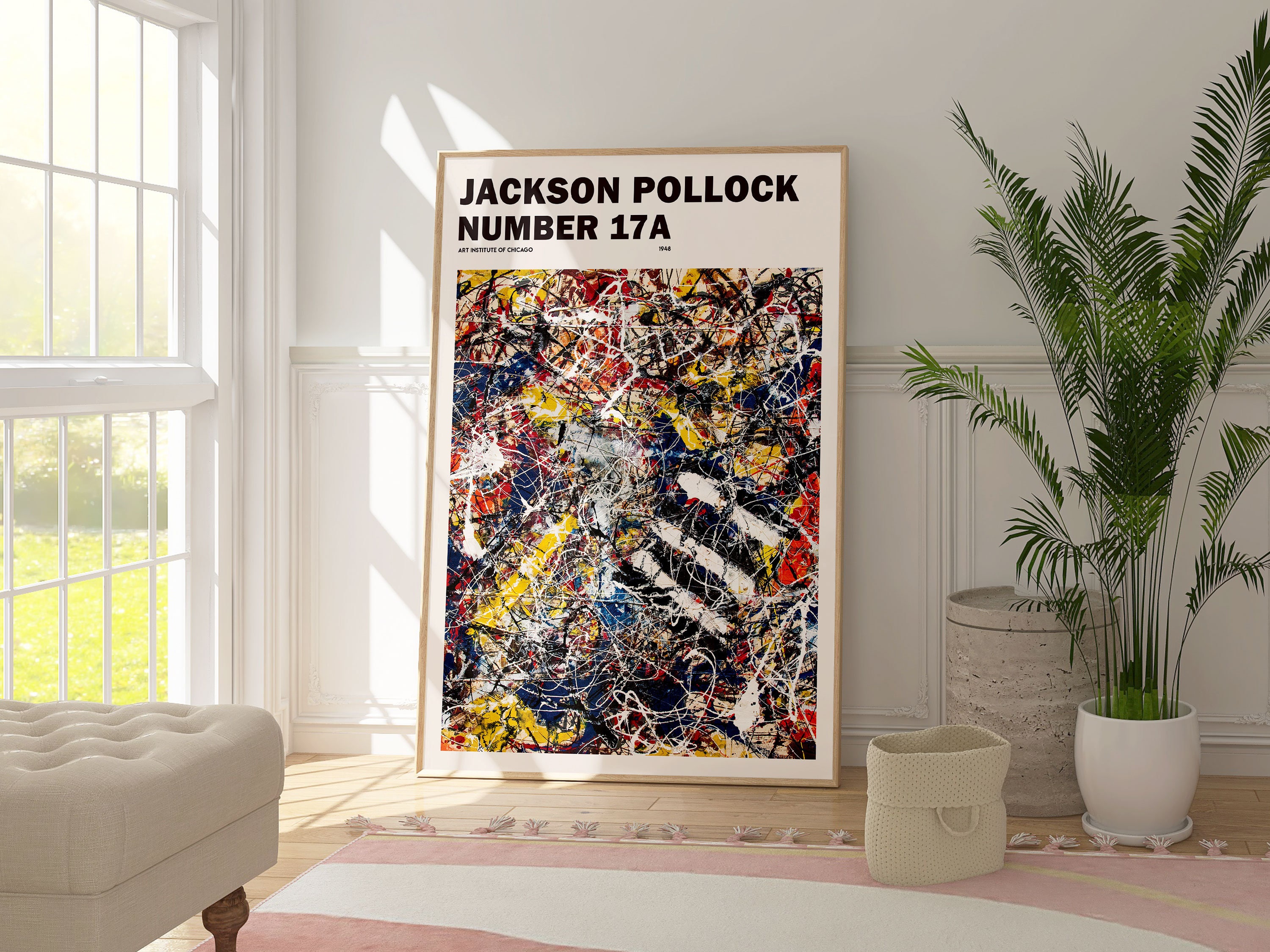 ジャクソン・ポロック ナンバー17A 抽象アートポスター、カラフルな