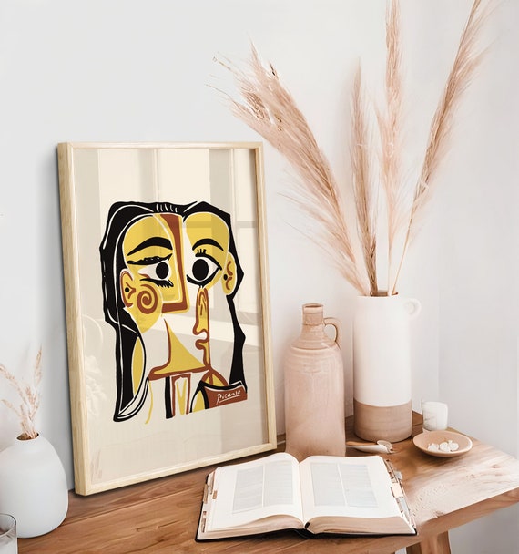 Picasso Stylized Portrait of Jacqueline Print, Modern Cubism Art