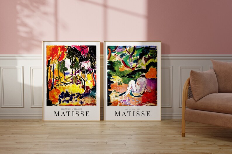 Henri Matisse Set of 2 Colourful Modern Art Prints, Landscape Posters ...
