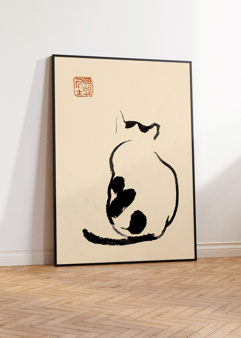 Matsumoto Hoji Cat Print, Vintage Japanese Poster, Animal Art - Etsy