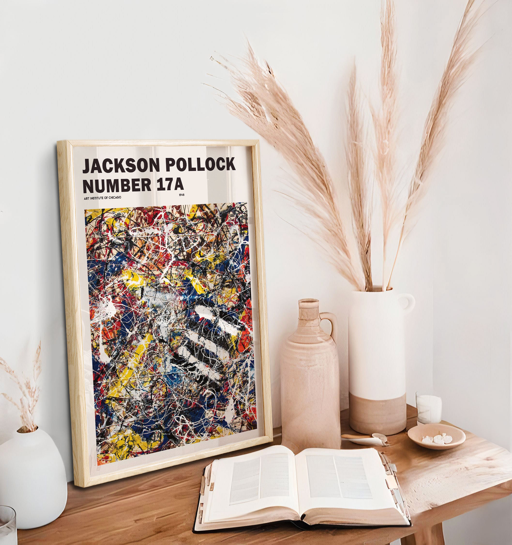 ジャクソン・ポロック ナンバー17A 抽象アートポスター、カラフルな