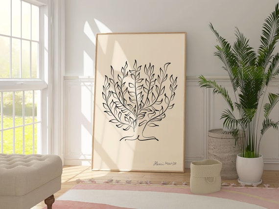 Henri Matisse Tree Art Print, Minimalist Line Drawing Poster