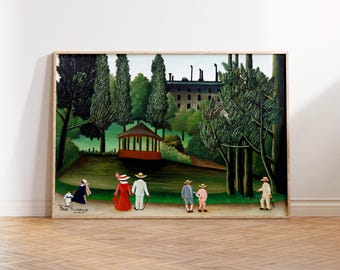 Henri Rousseau Painting, Promenade in the Park Art Print, Naive, Vintage Fine Art Reproduction