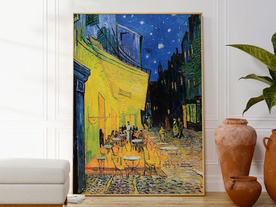 Van Gogh Cafe Terrace at Night Poster, Impressionism Art Print, Popular Artist, Famous Artwork