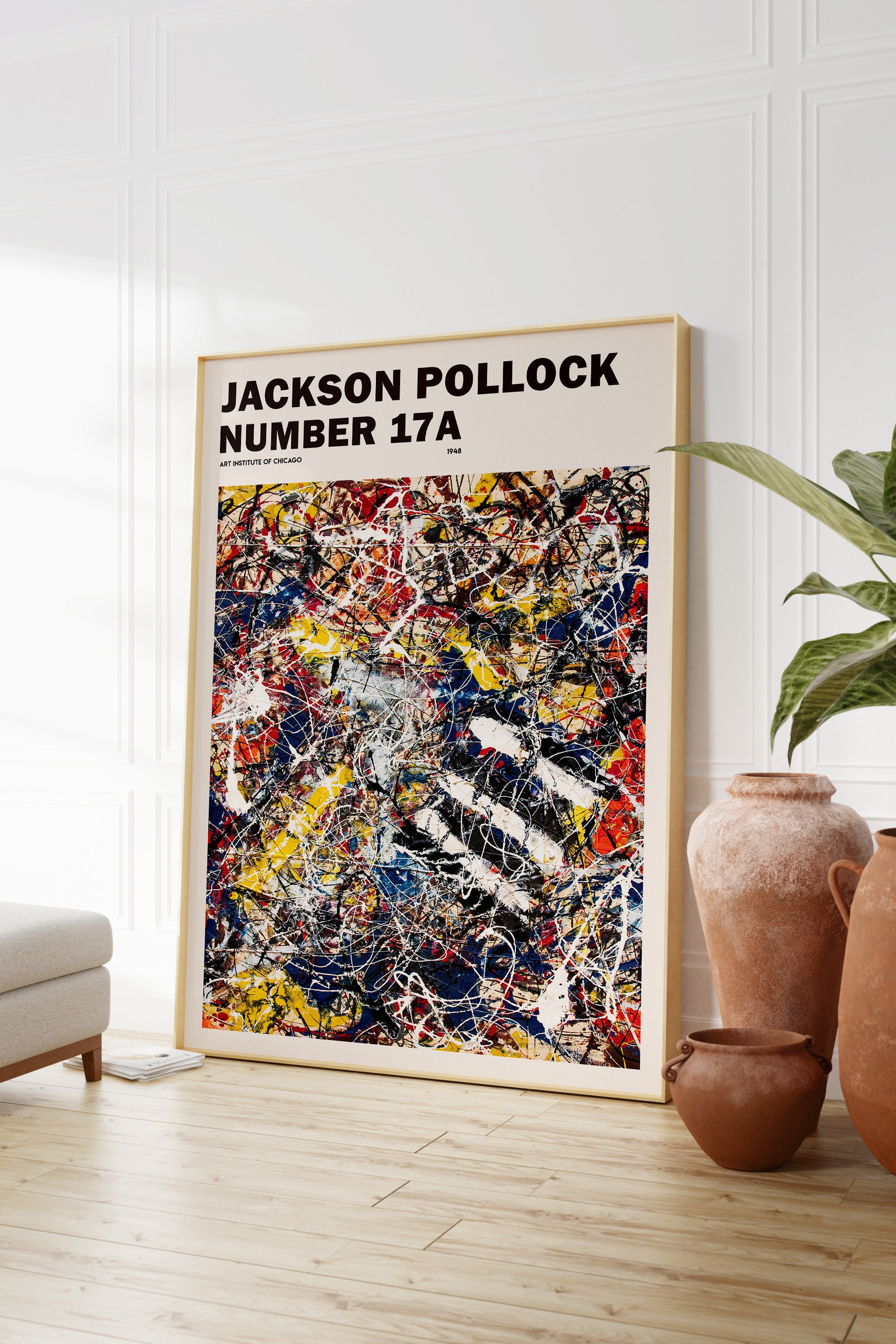 ジャクソン・ポロック ナンバー17A 抽象アートポスター、カラフルな