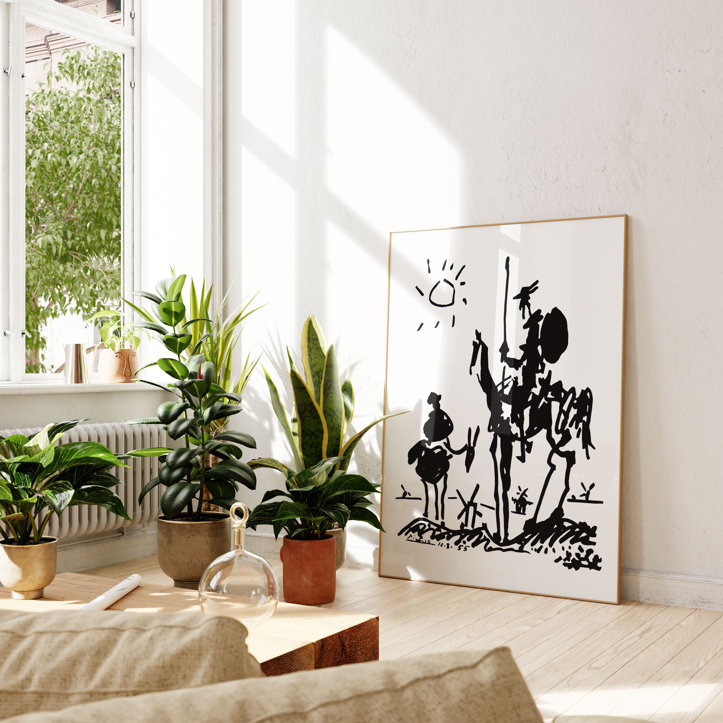 パブロ・ピカソ作「ドン・キホーテ」の版画、白黒抽象画 - Etsy 日本
