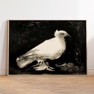 Pablo Picasso Dove Print, Famous Picasso Dove Poster, Black and White Artwork, Dove of Peace, Popular Artist Art, Animal Lovers Gift Idea