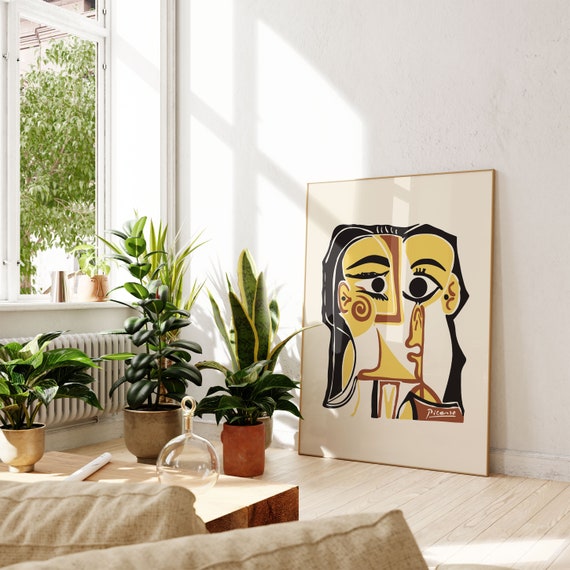 Picasso Stylized Portrait of Jacqueline Print, Modern Cubism Art