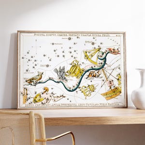 Noctua Celestial Sternenkarte Druck, Sternzeichen Poster, Konstellation Kunstwerk, Originales Astrologie Geschenk, personalisierte Dekoration, Astronomischer Druck