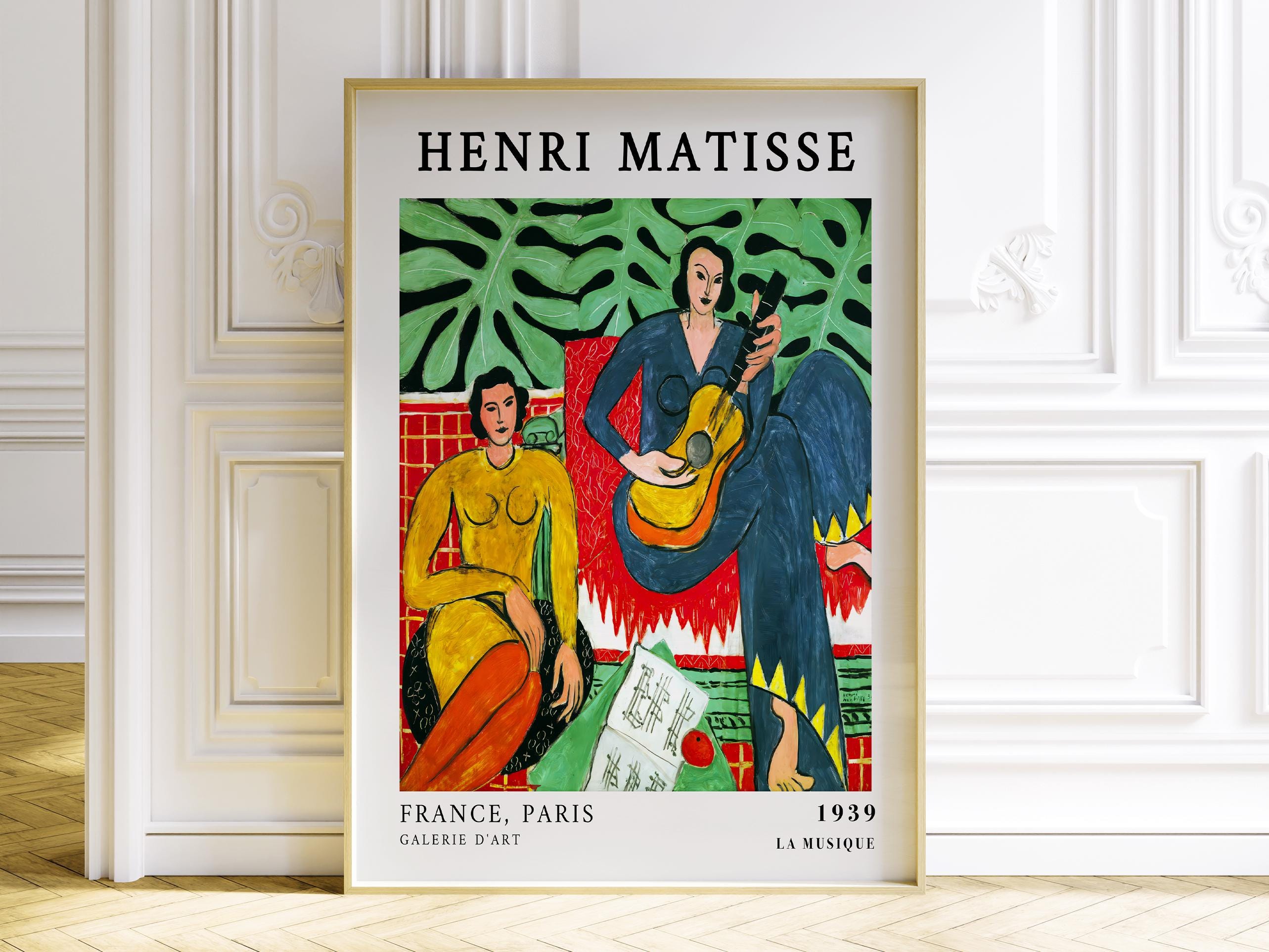 Henri Matisse La Musique Print, 1939 Poster, Colorful Modern Art
