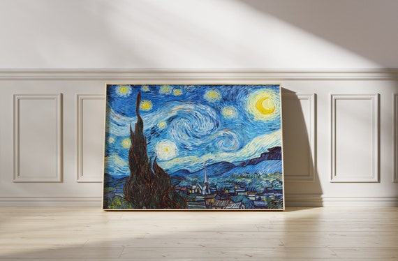 Vincent Van Gogh Starry Night Poster, Popular Painting Print, Gallery Quality Artwork, Famous Landscape, Art Lovers Gift, Home Wall Art Deco