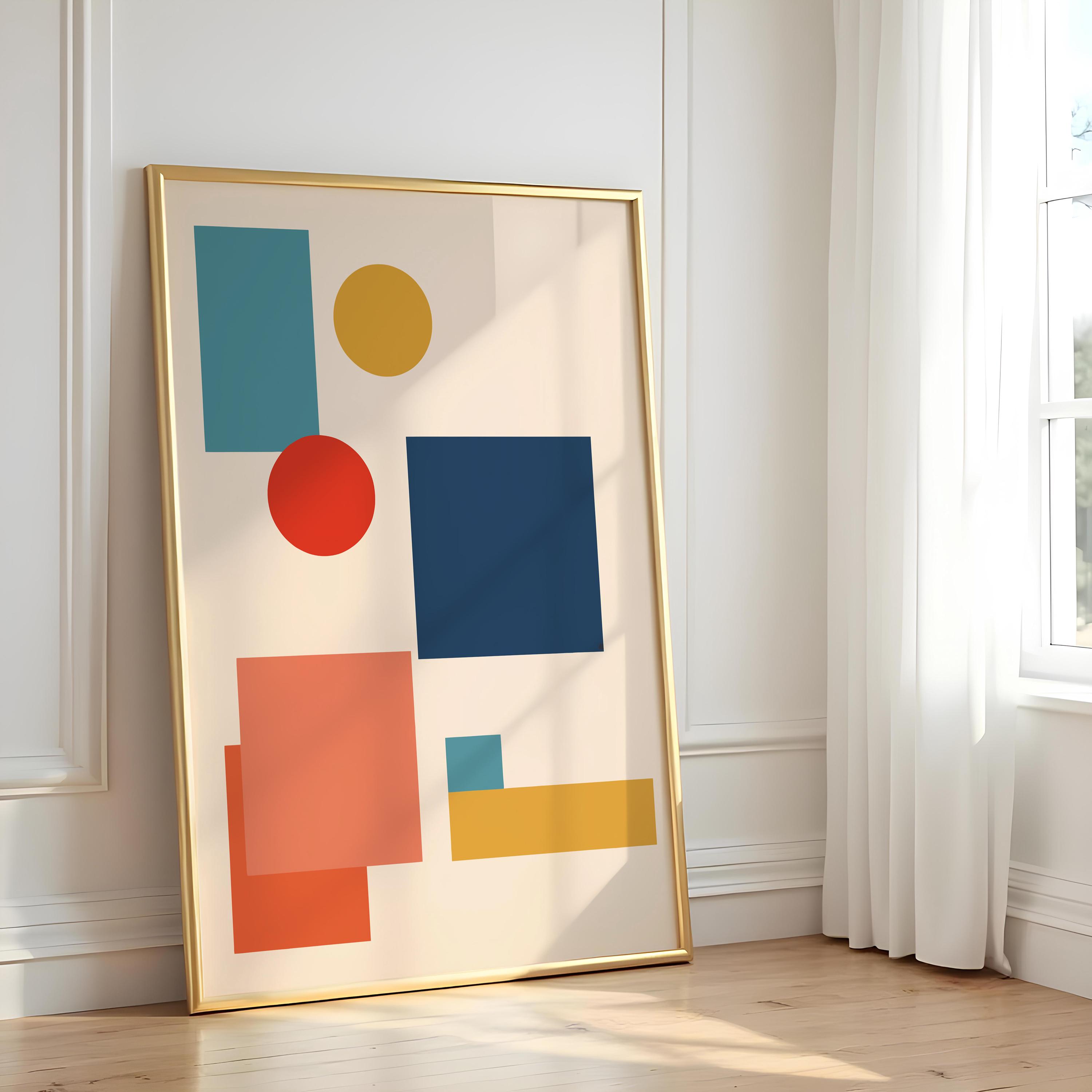 Modern Bauhaus Geometric Art Print, Minimalist Abstract Fine Art for ...