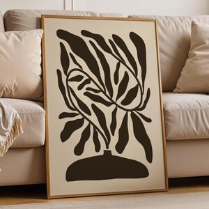 Estampa minimalista de flores e vasos, arte geométrica moderna de parede, Japandi, botânico, pôster floral, decoração boho para casa, presente para ela