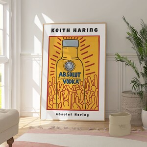 Keith Haring Absolut Haring Pop Art Poster, Modern Party Print, Yellow ...