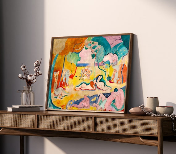 Djmwtb Set Di 3 Stampe Su Tela Ispirate A Matisse E Picasso - Rosa E Beige, 40,6x61 Cm - Decorazione Moderna Astratta