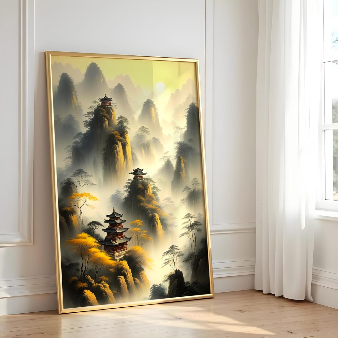 Asian Zen Landscape Print, Calming Nature Wall Art - Etsy