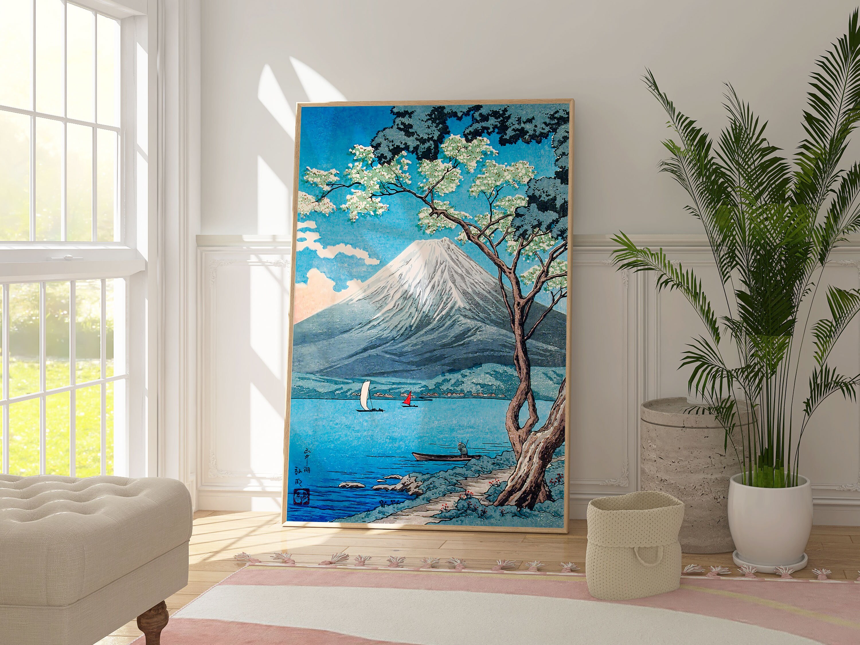 Mount Fuji Japanese Woodblock Print, Katsushika Hokusai Art, Lake