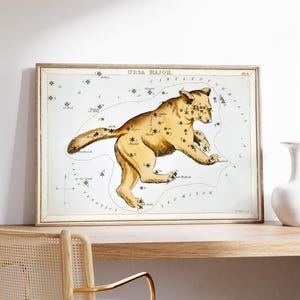 Ursa Major Sternbild Original Poster, Celestial Kunstwerk, Sternenkarte Druck, Astrologie Wand Kunst, Original Wand Kunst, Einzigartiges Kunst Geschenk