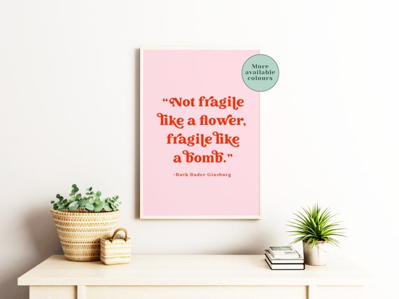 Ruth Bader Ginsburg Quote Poster, Inspirational Feminine Wall Art, Quote Print, Typography Decor