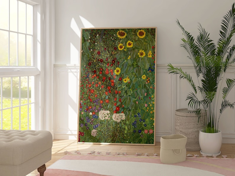 Gustav Klimt Farm Garden With Sunflowers Print
