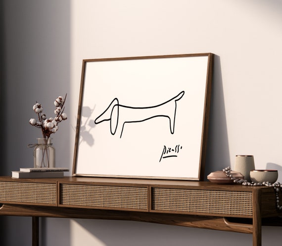 Picasso Creativo Linea Astratta Stampa Cane Bassotto Canvas Poster