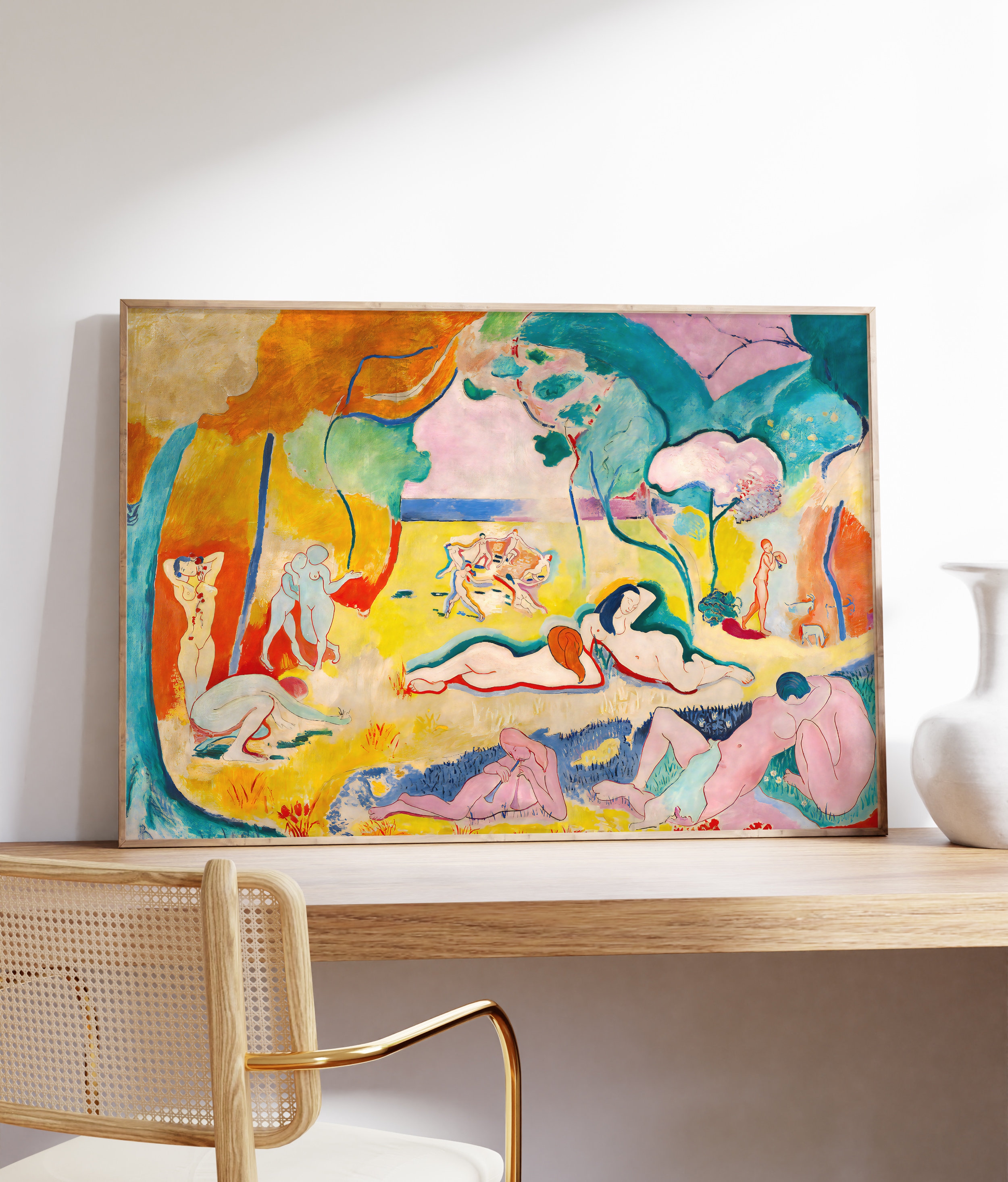 Djmwtb Set 3 Stampe Su Tela Ispirate A Matisse E Picasso - Rosa, Beige, Astratto Moderno 40,6x61 Cm - 3