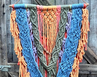 Multicolor Makramee Wandbehang