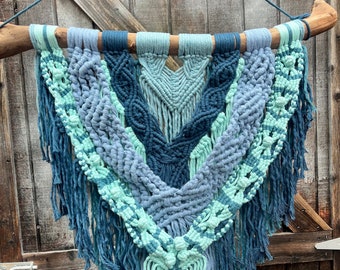 Shades of Blue Layered Wall Hanging