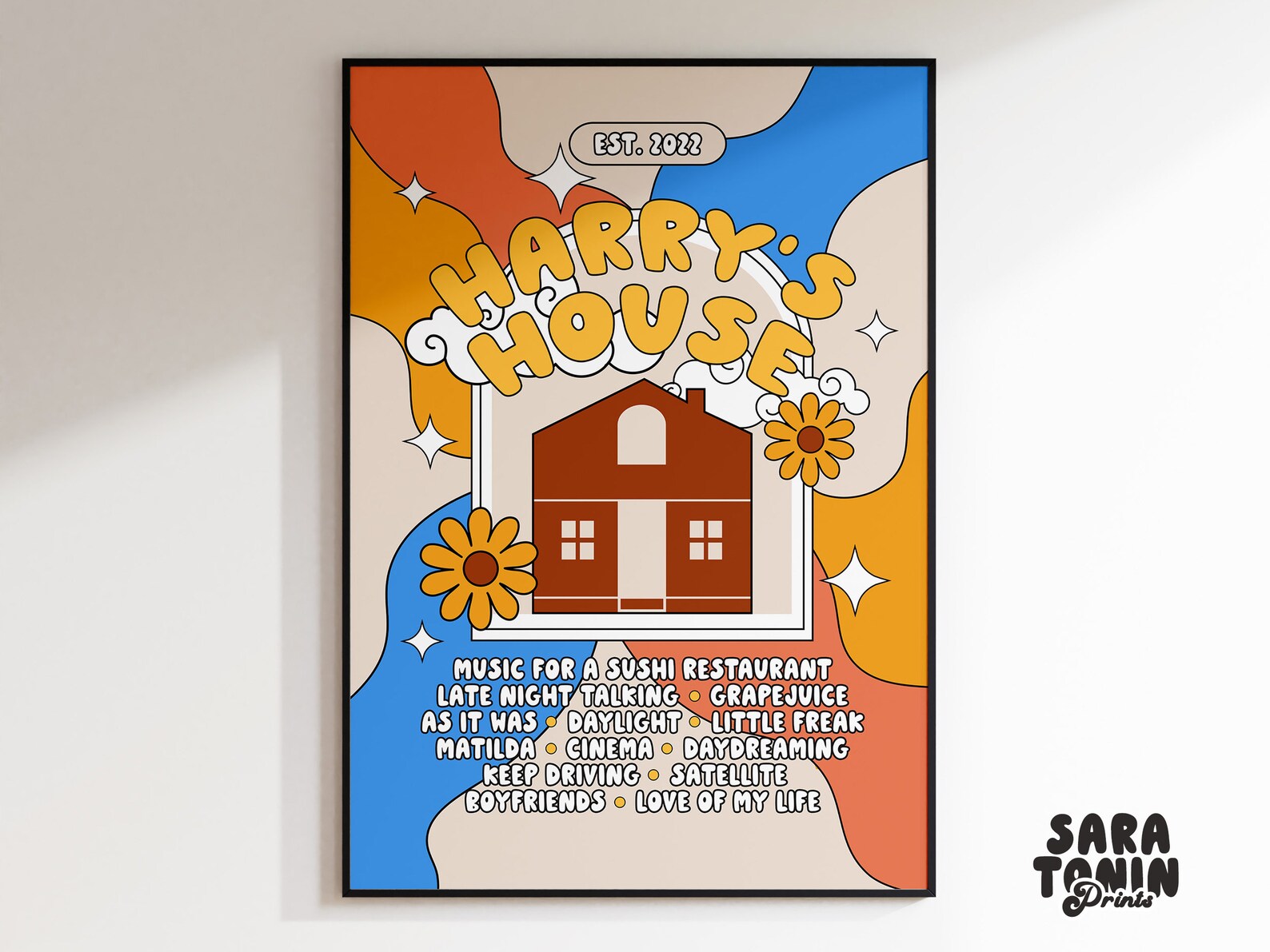 Harry's House Album Tracklist Print 01 HS Retro Poster Etsy