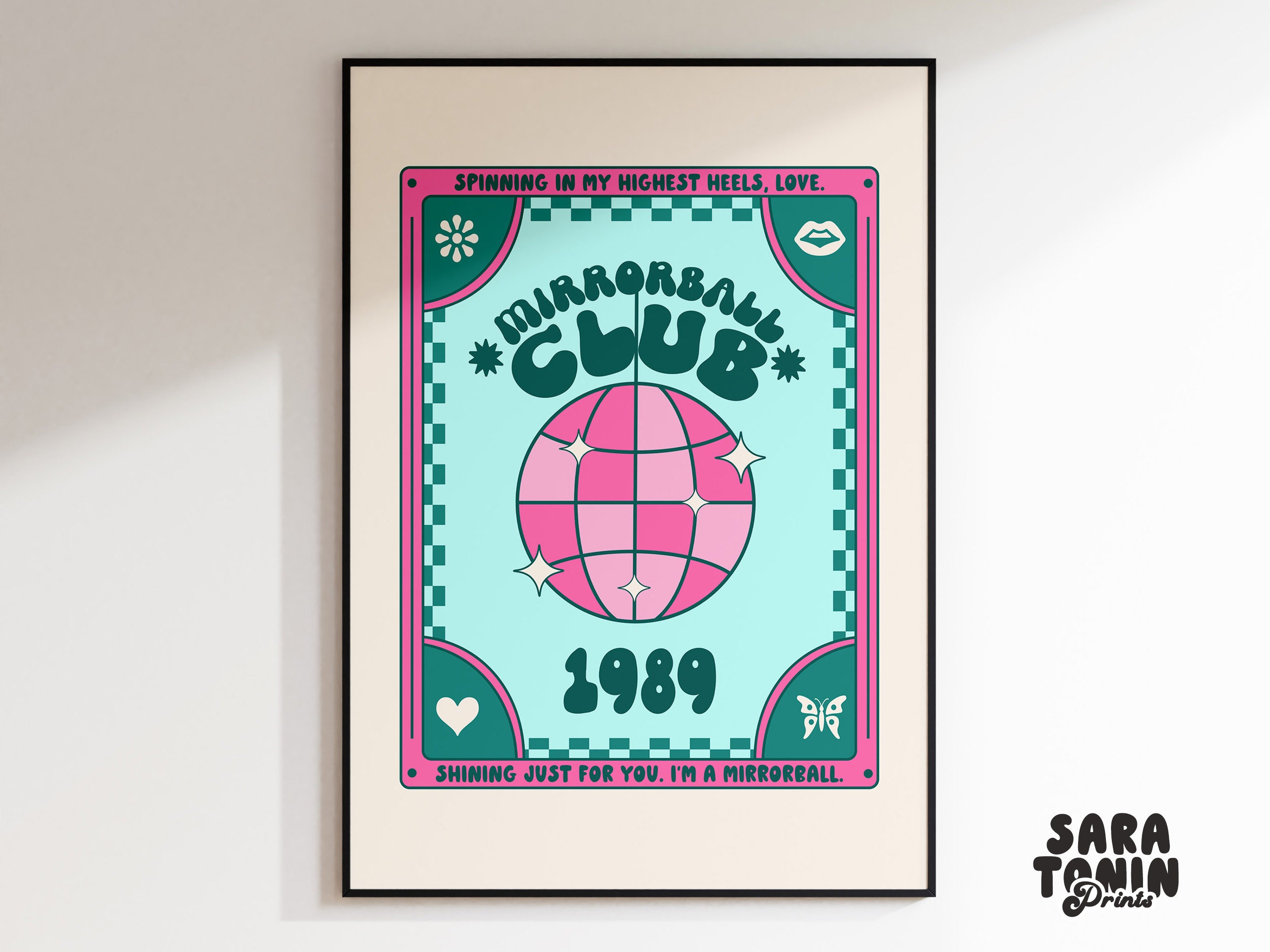 Mirrorball Print | TS | Retro Poster | Digital Download