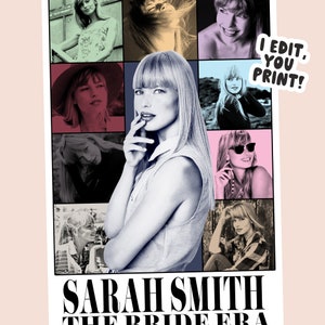 Personalized Custom Taylor Tour Poster, For Eras, Bachelorette Party, Birthdays, Graduation, Swift Turnaround, Printable, Digital Download
