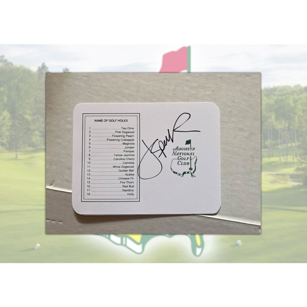 Jordan Spieth Masters Golf Score Card Signed With Proof Etsy