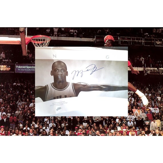 michael jordan wings poster signed