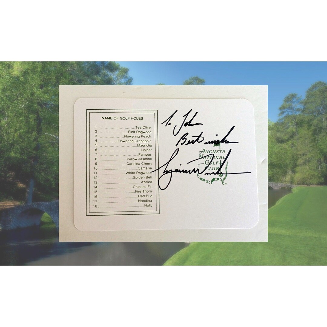 Tiger Woods Masters Scorecard Personalized Signed to John With Etsy
