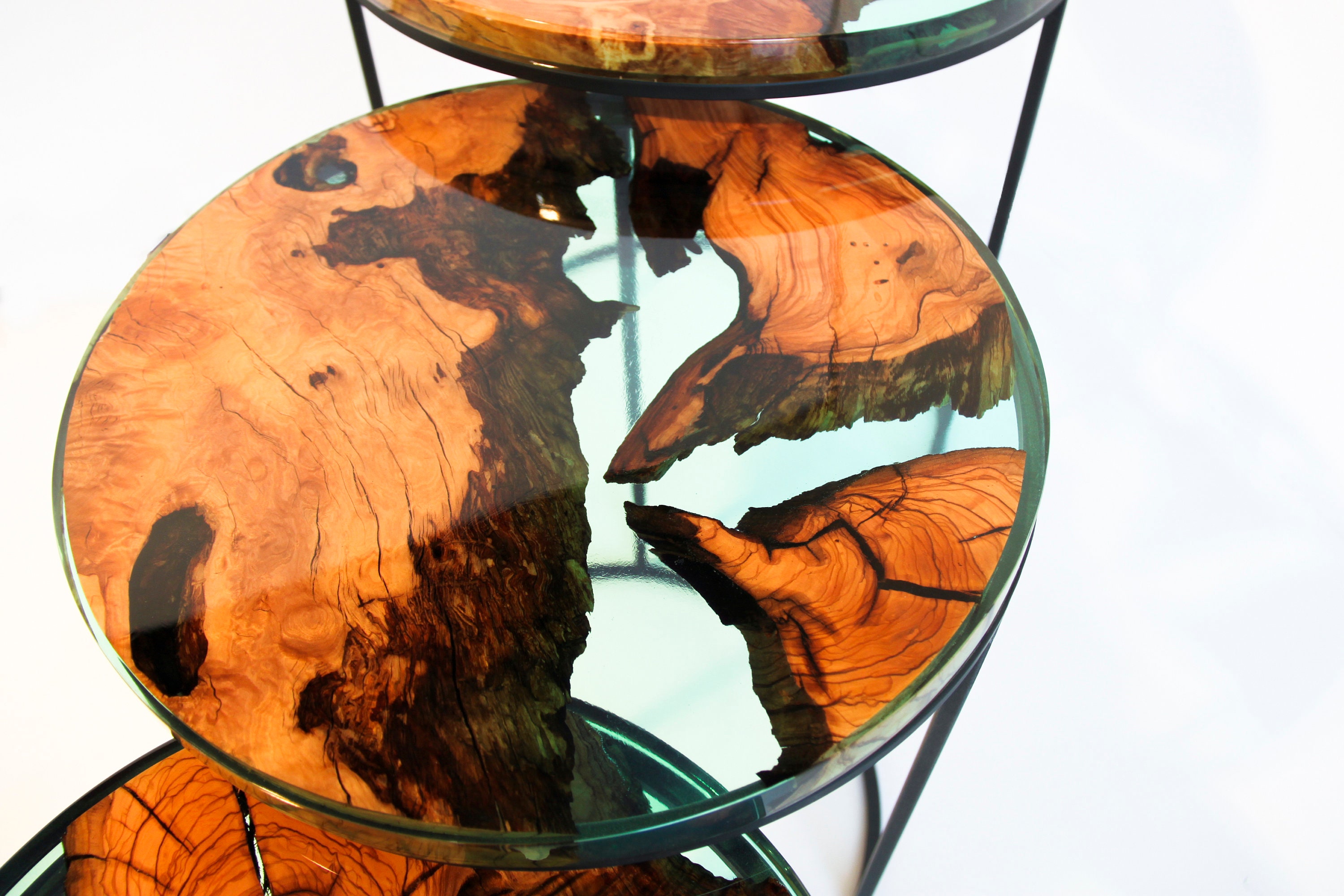 Circa Verde Epoxy Resin Coffee Table Set Etsy