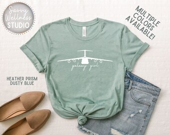 Galaxy Girl C-5 Shirt, C-5 Spouse Shirt, C-5 Girlfriend Shirt, Pilot Wife Shirt, Airframe Shirt, C5 Galaxy, C-5 Pilot Shirt,Cute Plane Shirt