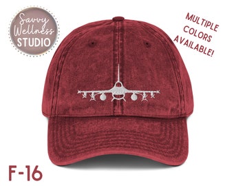 F-16 Vintage Style Baseball Cap, F-16 Spouse Cap, F-16 Mom Gift, F-16 Pilot Gift, Viper Wife Hat, Custom Air Force Baseball Cap