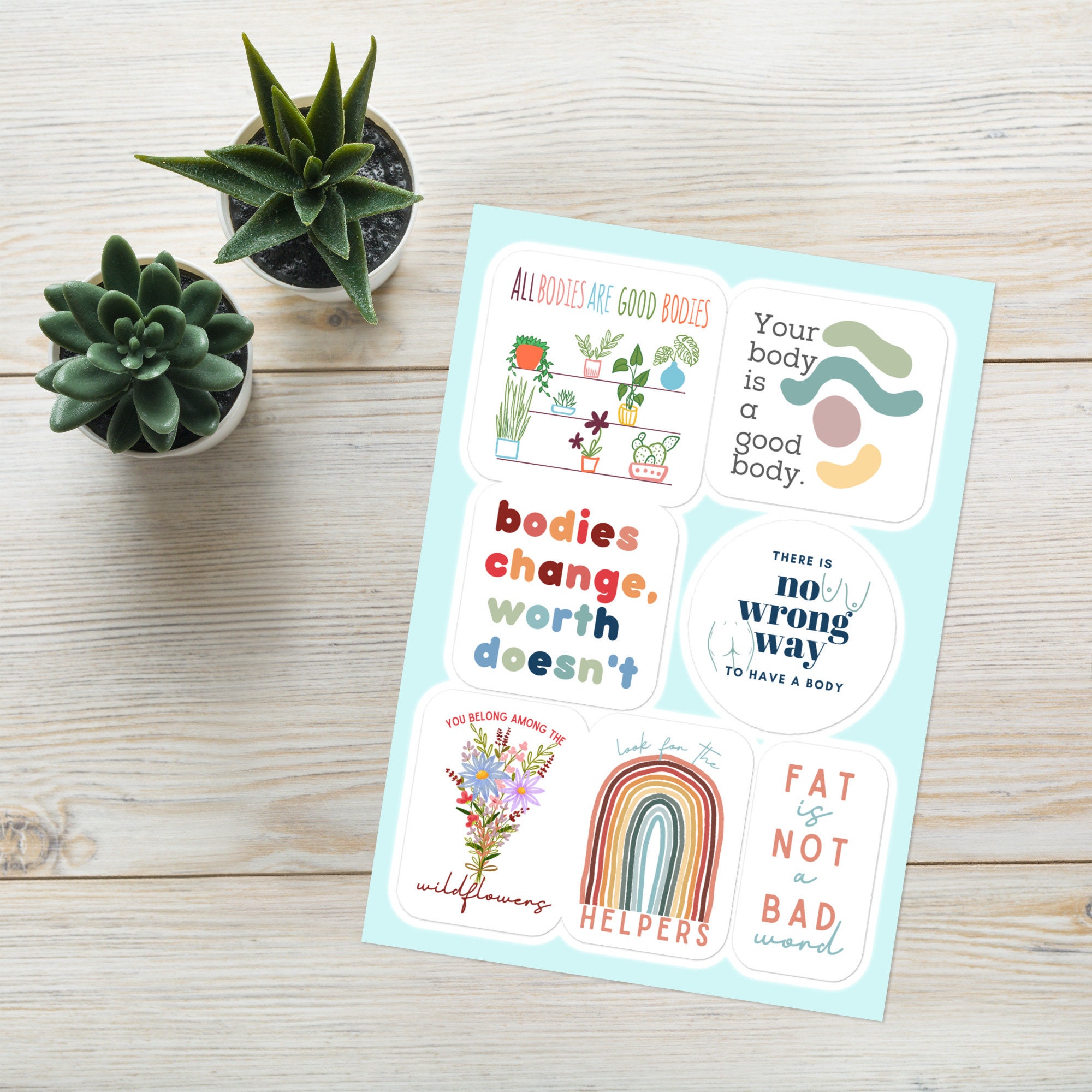 Body Positive Sticker Sheet, Affirmations, Gift for Her - Etsy