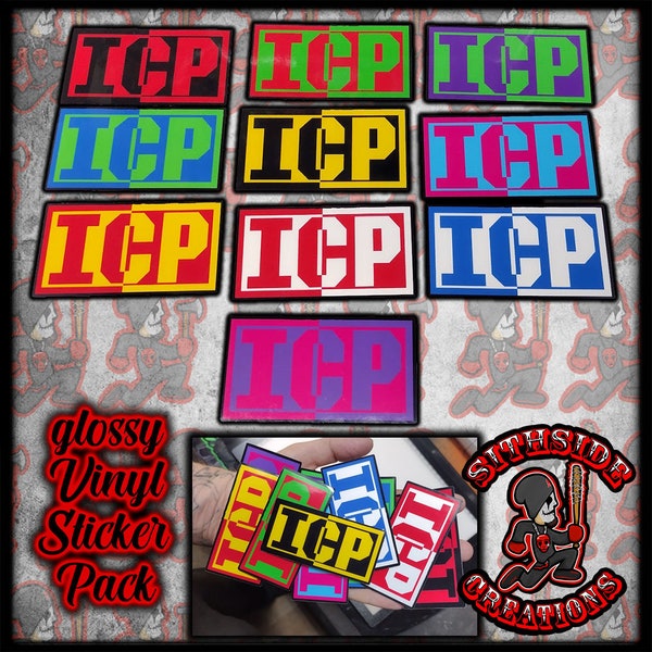 Insane clown posse - glossy Sticker Pack - Carnival Of Carnage ICP LOGOS (SithSide Remake)