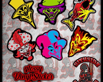 Insane clown posse - glossy Sticker Pack - Jokers Cards Faces