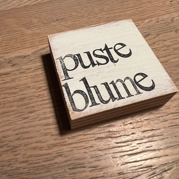 Holzschild mit Spruch - Pusteblume -glücklichsein - Mini Textplatte - kleine Aufmerksamkeit - positive Vibes - einzigartiges Produkt