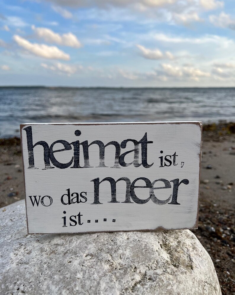 Holzschild mit Spruch Am Strand Zuhause maritime Wanddeko Etsy.de