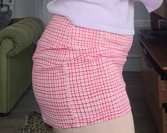 Plaid Red and Pink Mini Skirt