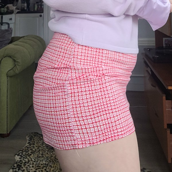 Plaid Red and Pink Mini Skirt
