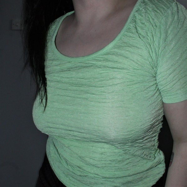 Pistachio Green Textured Tshirt (S)