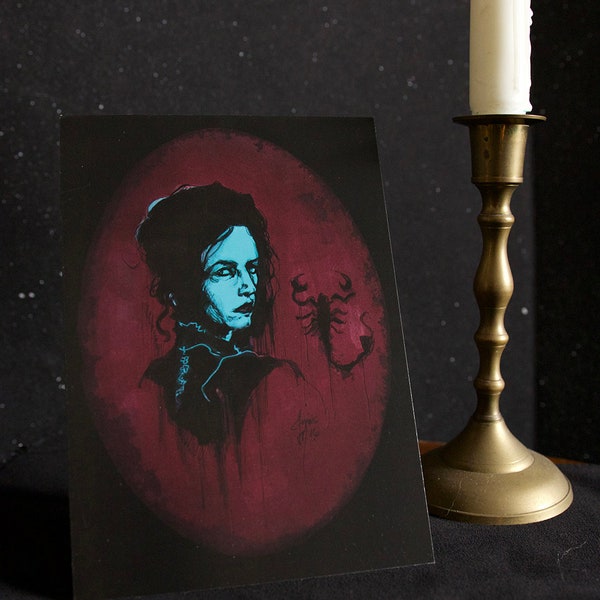 Ms. Ives | 5x7” on Satin Coated Stock | Gothic Dark Halloween Horror Art Print