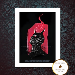 Devil&#39;s Lamentations Fine Art Print | Gothic Occult Dark Art | Devil Illustration