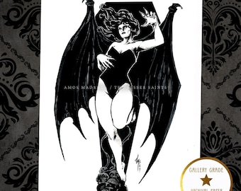 Bat Rising | Gothic Occult Dark Art Print | The Lesser Saints